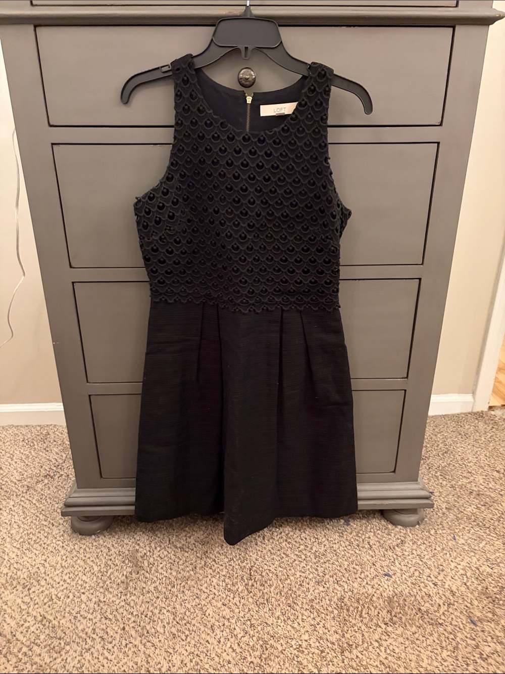 Loft black cotton sleeveless dress, size 2